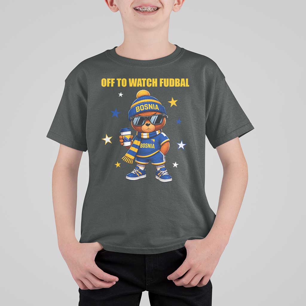 Funny Bosnia Teddy Bear Game Day Gift T Shirt For Kid Off To Watch Fudbal