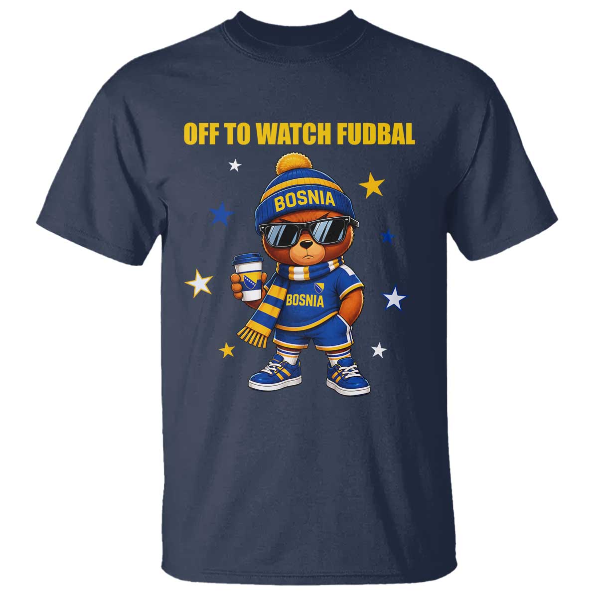 Funny Bosnia Teddy Bear Game Day Gift T Shirt Off To Watch Fudbal