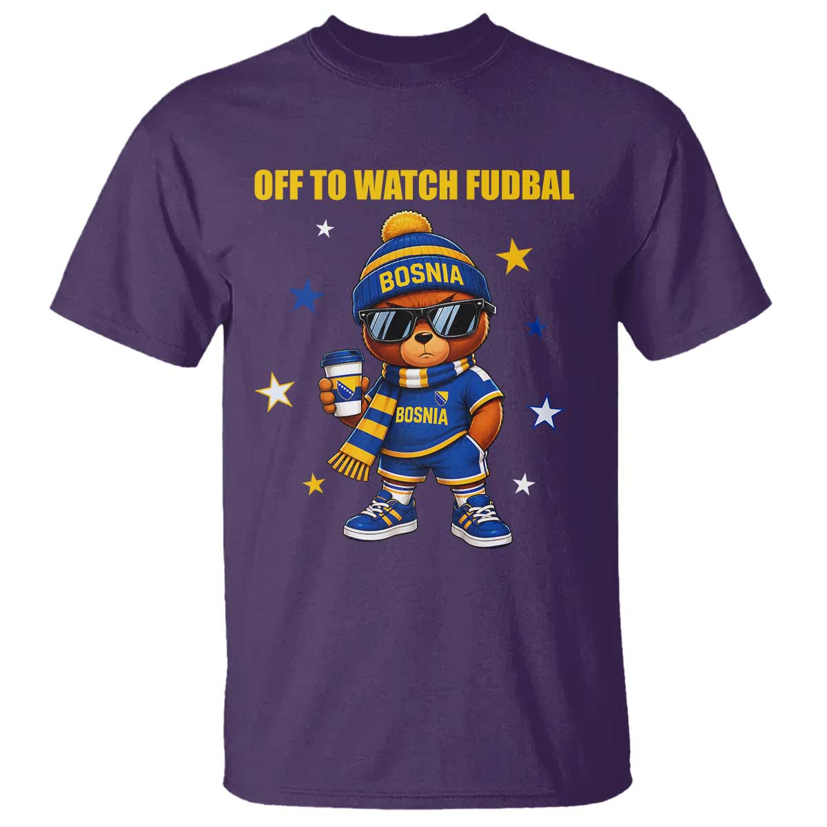 Funny Bosnia Teddy Bear Game Day Gift T Shirt Off To Watch Fudbal