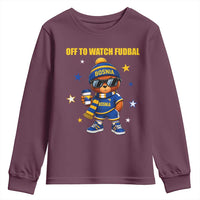 Funny Bosnia Teddy Bear Game Day Gift Youth Sweatshirt Off To Watch Fudbal