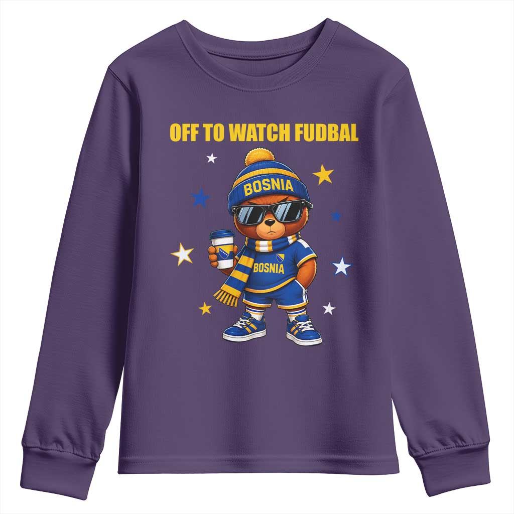 Funny Bosnia Teddy Bear Game Day Gift Youth Sweatshirt Off To Watch Fudbal