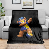 Funny Bosnia Teddy Bear Dabbing Fudbal Fan Gift Throw Blanket