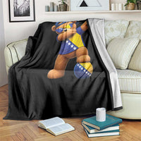 Funny Bosnia Teddy Bear Dabbing Fudbal Fan Gift Throw Blanket