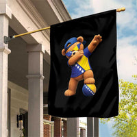 Funny Bosnia Teddy Bear Dabbing Fudbal Fan Gift Garden Flag