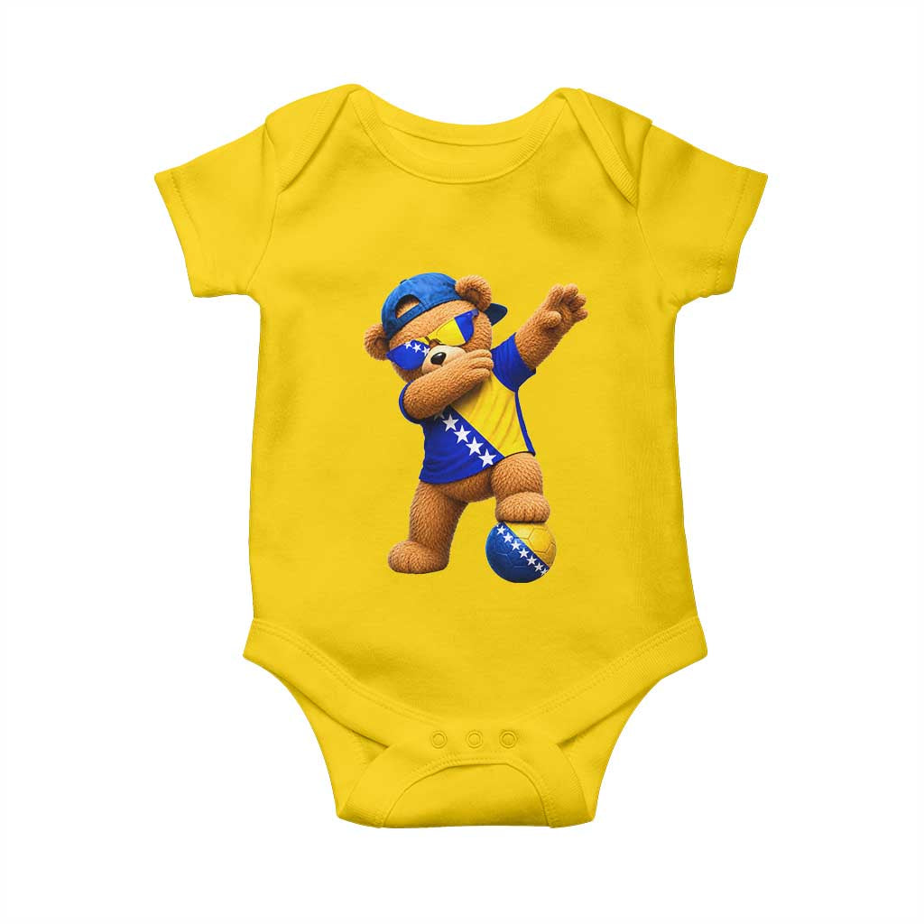 Funny Bosnia Teddy Bear Dabbing Fudbal Fan Gift Baby Onesie