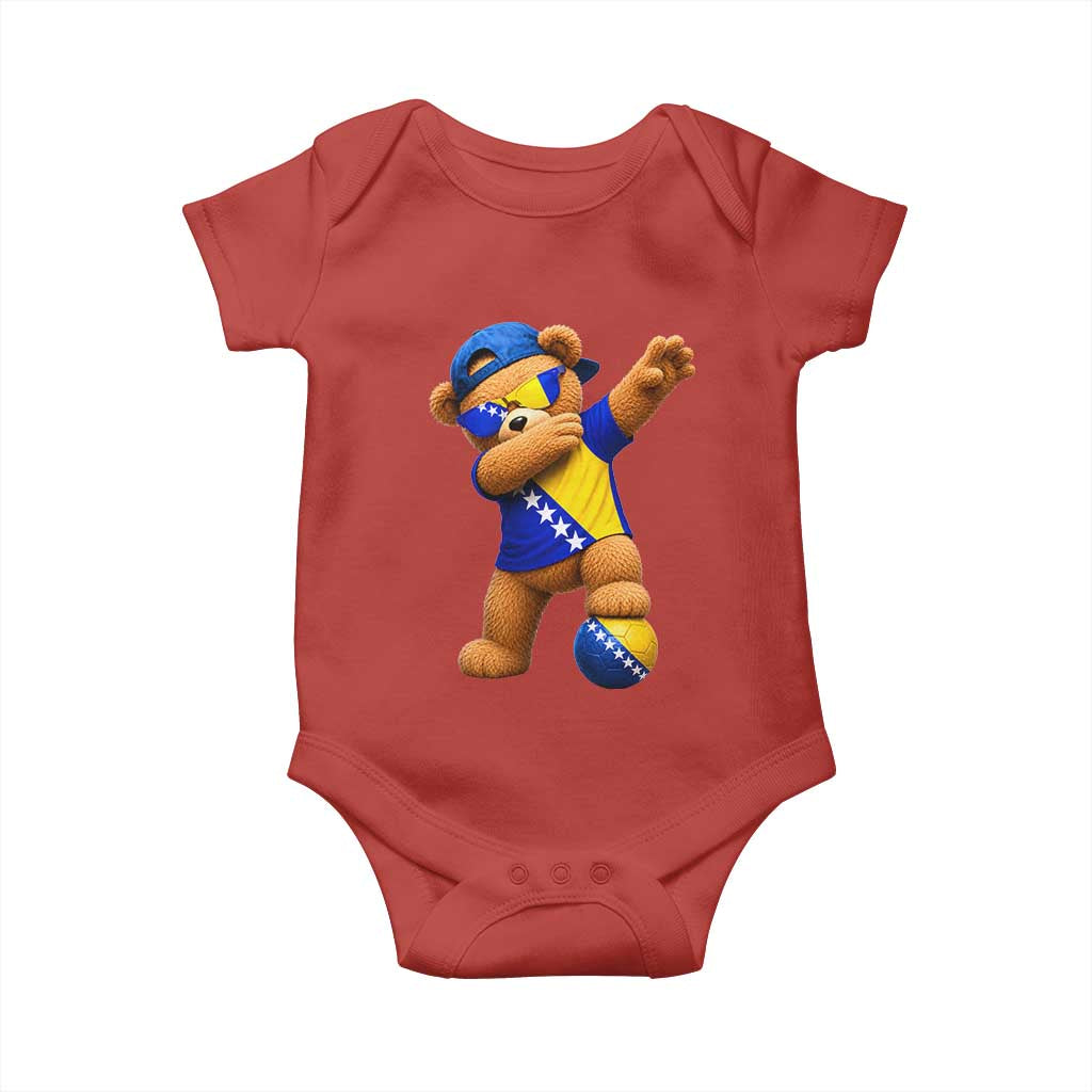 Funny Bosnia Teddy Bear Dabbing Fudbal Fan Gift Baby Onesie