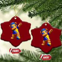 Funny Bosnia Teddy Bear Dabbing Fudbal Fan Gift Ceramic Ornament