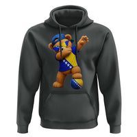 Funny Bosnia Teddy Bear Dabbing Fudbal Fan Gift Hoodie