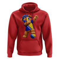 Funny Bosnia Teddy Bear Dabbing Fudbal Fan Gift Hoodie