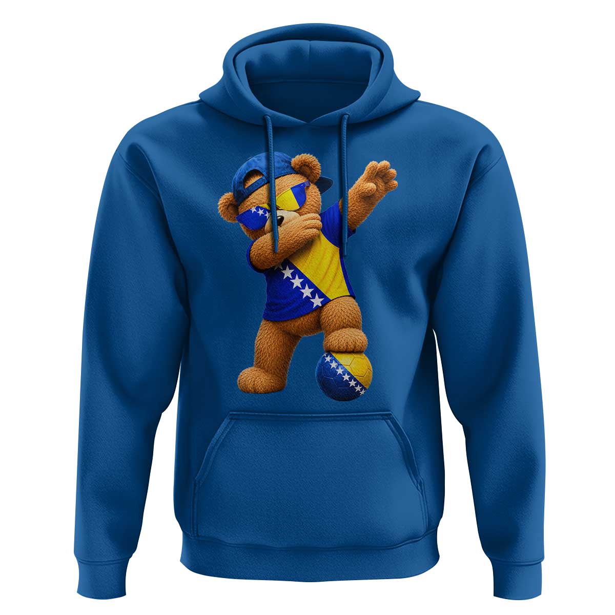 Funny Bosnia Teddy Bear Dabbing Fudbal Fan Gift Hoodie