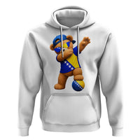 Funny Bosnia Teddy Bear Dabbing Fudbal Fan Gift Hoodie