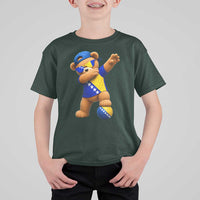 Funny Bosnia Teddy Bear Dabbing Fudbal Fan Gift T Shirt For Kid