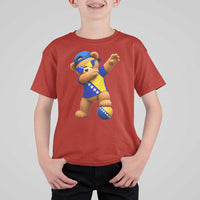 Funny Bosnia Teddy Bear Dabbing Fudbal Fan Gift T Shirt For Kid