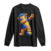 Funny Bosnia Teddy Bear Dabbing Fudbal Fan Gift Long Sleeve Shirt