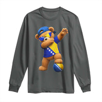Funny Bosnia Teddy Bear Dabbing Fudbal Fan Gift Long Sleeve Shirt