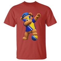 Funny Bosnia Teddy Bear Dabbing Fudbal Fan Gift T Shirt