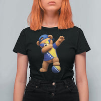 Funny Bosnia Teddy Bear Dabbing Fudbal Fan Gift T Shirt For Women