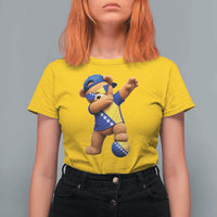 Funny Bosnia Teddy Bear Dabbing Fudbal Fan Gift T Shirt For Women