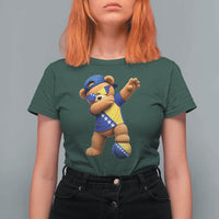 Funny Bosnia Teddy Bear Dabbing Fudbal Fan Gift T Shirt For Women