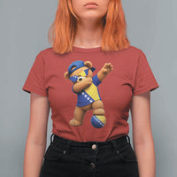 Funny Bosnia Teddy Bear Dabbing Fudbal Fan Gift T Shirt For Women
