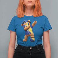 Funny Bosnia Teddy Bear Dabbing Fudbal Fan Gift T Shirt For Women