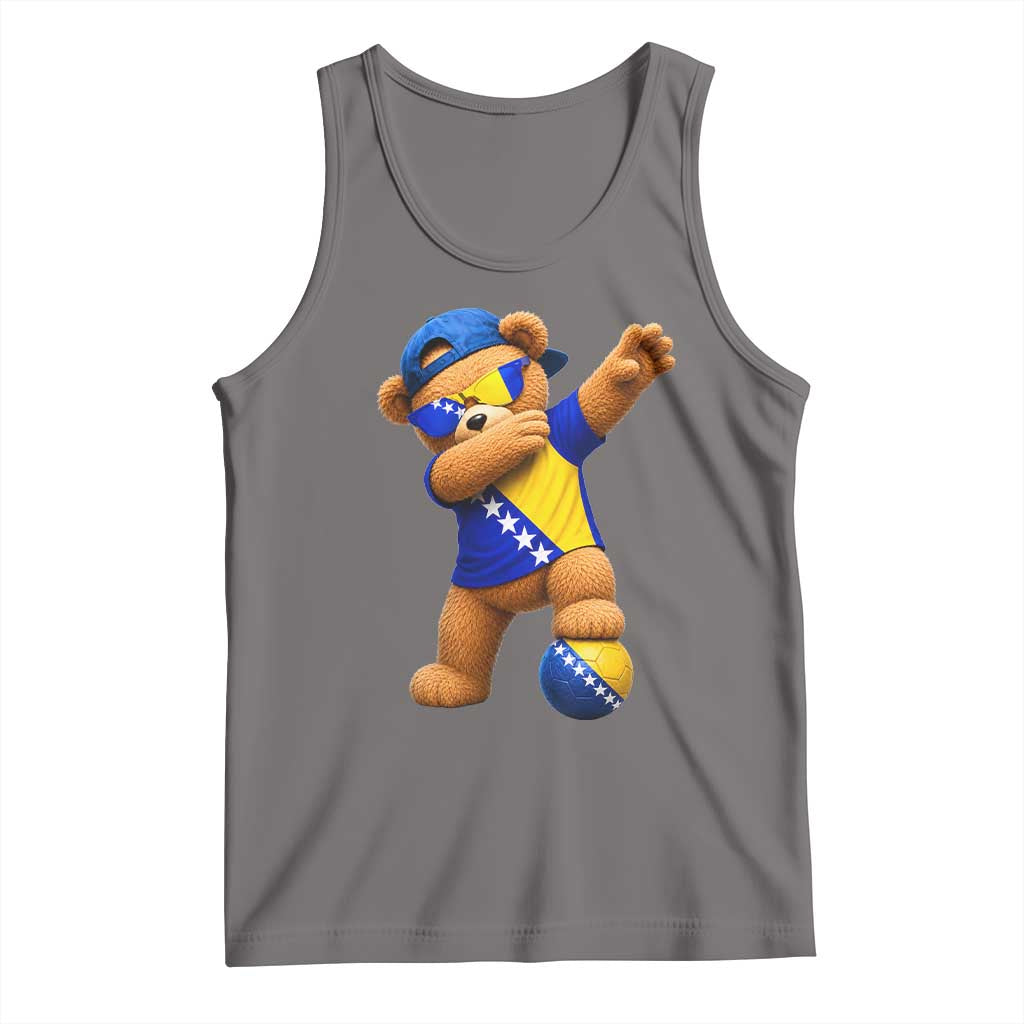 Funny Bosnia Teddy Bear Dabbing Fudbal Fan Gift Tank Top