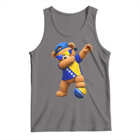 Funny Bosnia Teddy Bear Dabbing Fudbal Fan Gift Tank Top