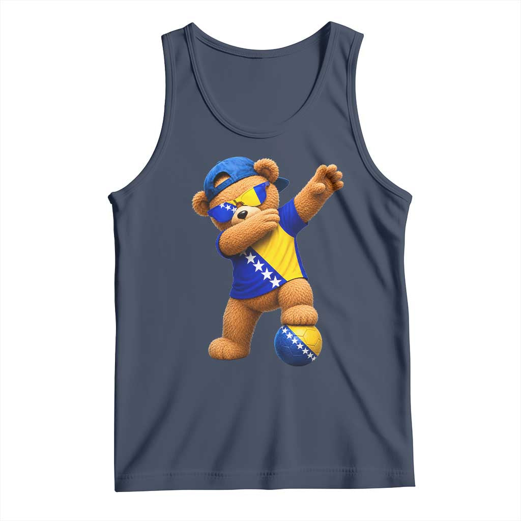 Funny Bosnia Teddy Bear Dabbing Fudbal Fan Gift Tank Top
