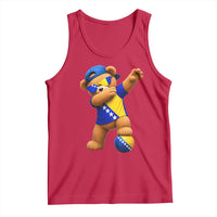 Funny Bosnia Teddy Bear Dabbing Fudbal Fan Gift Tank Top