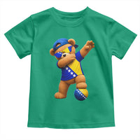 Funny Bosnia Teddy Bear Dabbing Fudbal Fan Gift Toddler T Shirt