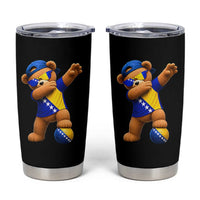 Funny Bosnia Teddy Bear Dabbing Fudbal Fan Gift Tumbler Cup