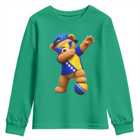 Funny Bosnia Teddy Bear Dabbing Fudbal Fan Gift Youth Sweatshirt