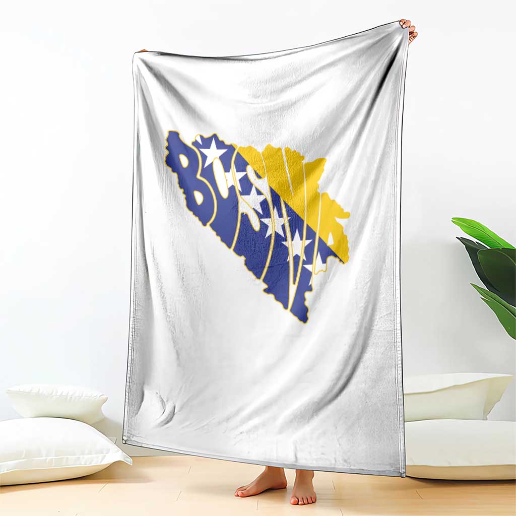 Bosnia And Herzegovina Word Art Map Throw Blanket Bosnian Pride Gift