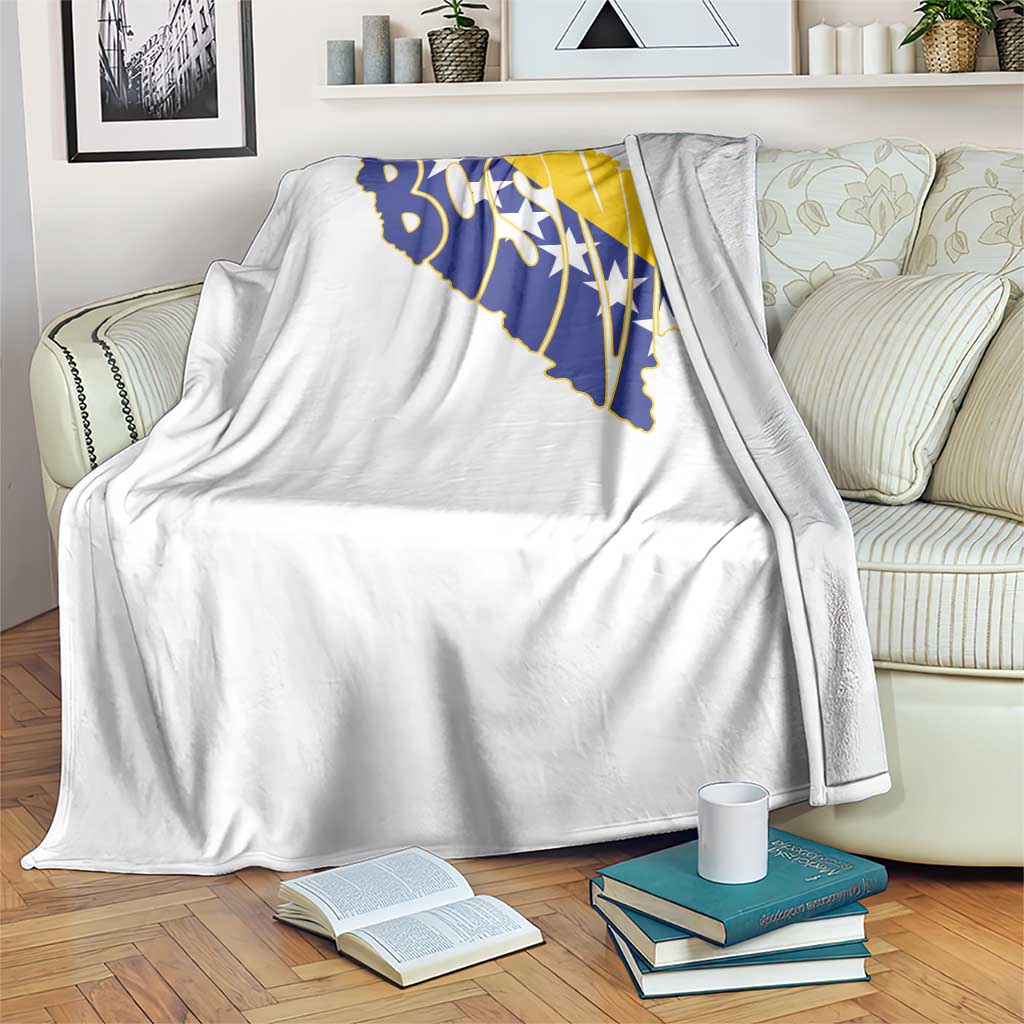 Bosnia And Herzegovina Word Art Map Throw Blanket Bosnian Pride Gift