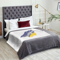 Bosnia And Herzegovina Word Art Map Throw Blanket Bosnian Pride Gift