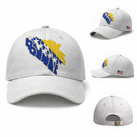Bosnia And Herzegovina Word Art Map Baseball Cap Bosnian Pride Gift