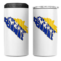 Bosnia And Herzegovina Word Art Map 4 in 1 Can Cooler Tumbler Bosnian Pride Gift