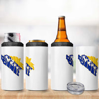 Bosnia And Herzegovina Word Art Map 4 in 1 Can Cooler Tumbler Bosnian Pride Gift