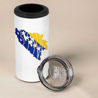 Bosnia And Herzegovina Word Art Map 4 in 1 Can Cooler Tumbler Bosnian Pride Gift