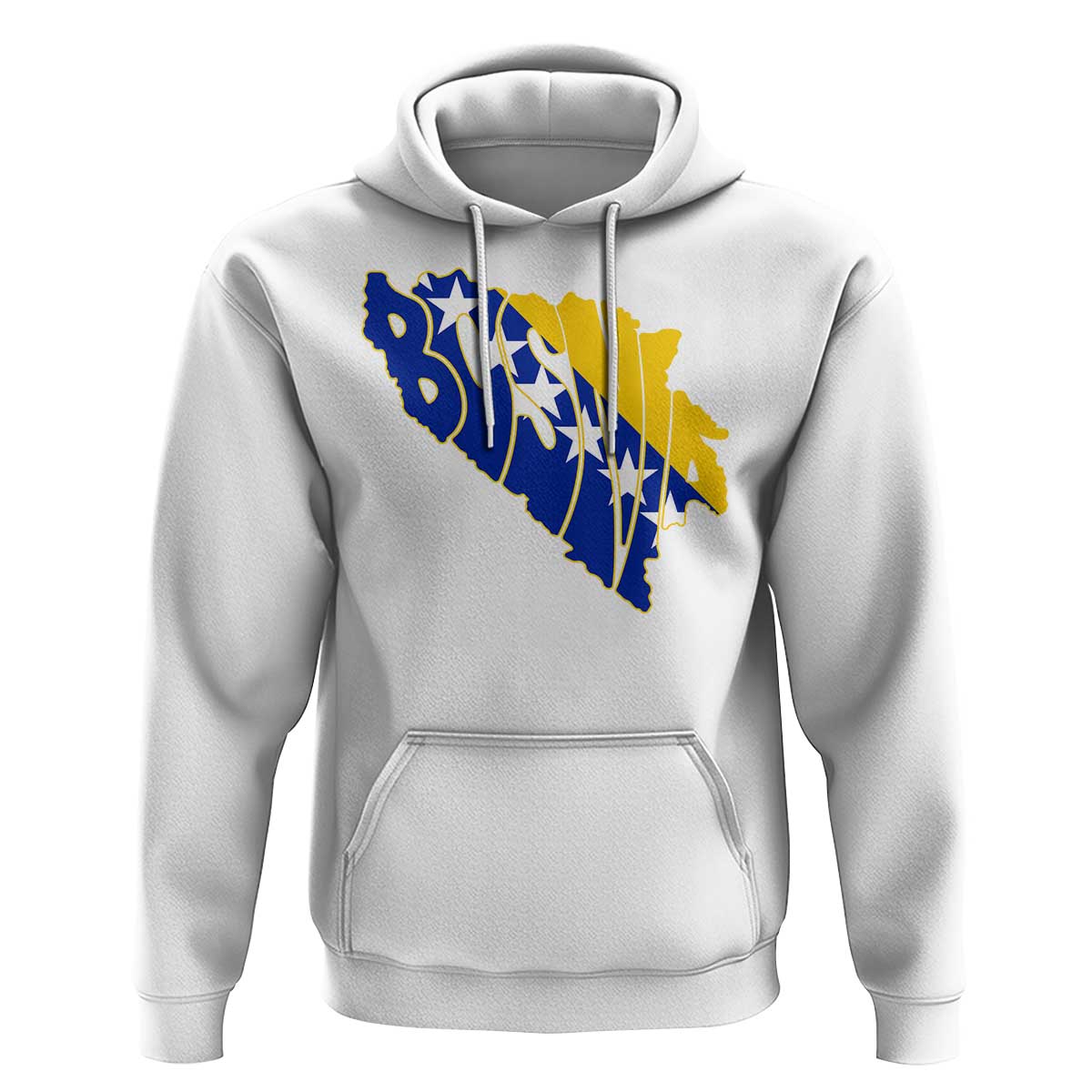 Bosnia And Herzegovina Word Art Map Hoodie Bosnian Pride Gift