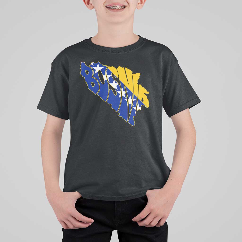 Bosnia And Herzegovina Word Art Map T Shirt For Kid Bosnian Pride Gift