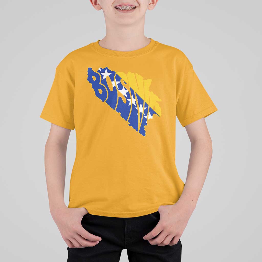 Bosnia And Herzegovina Word Art Map T Shirt For Kid Bosnian Pride Gift