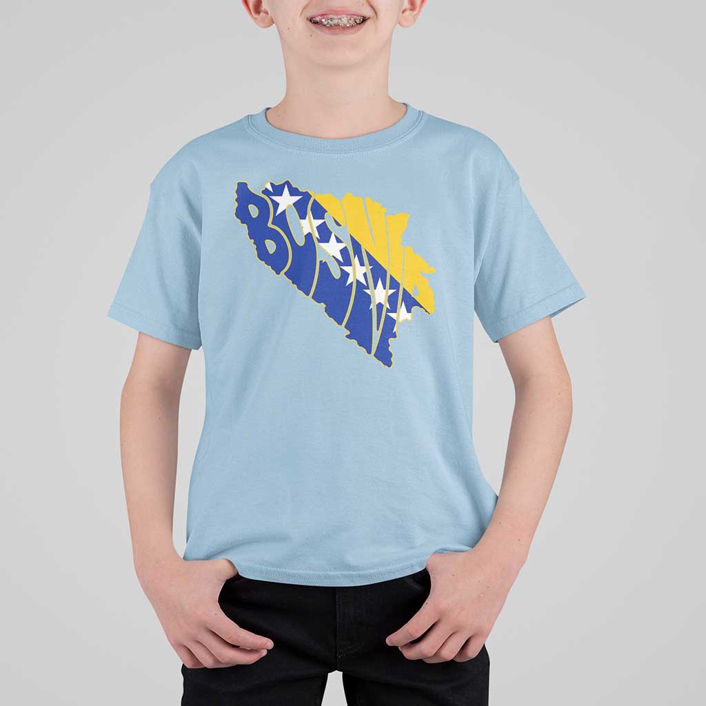 Bosnia And Herzegovina Word Art Map T Shirt For Kid Bosnian Pride Gift