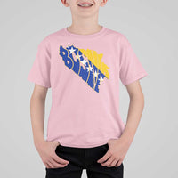 Bosnia And Herzegovina Word Art Map T Shirt For Kid Bosnian Pride Gift