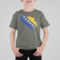 Bosnia And Herzegovina Word Art Map T Shirt For Kid Bosnian Pride Gift