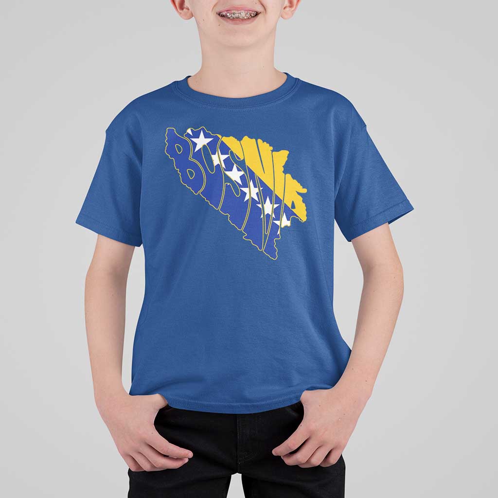 Bosnia And Herzegovina Word Art Map T Shirt For Kid Bosnian Pride Gift