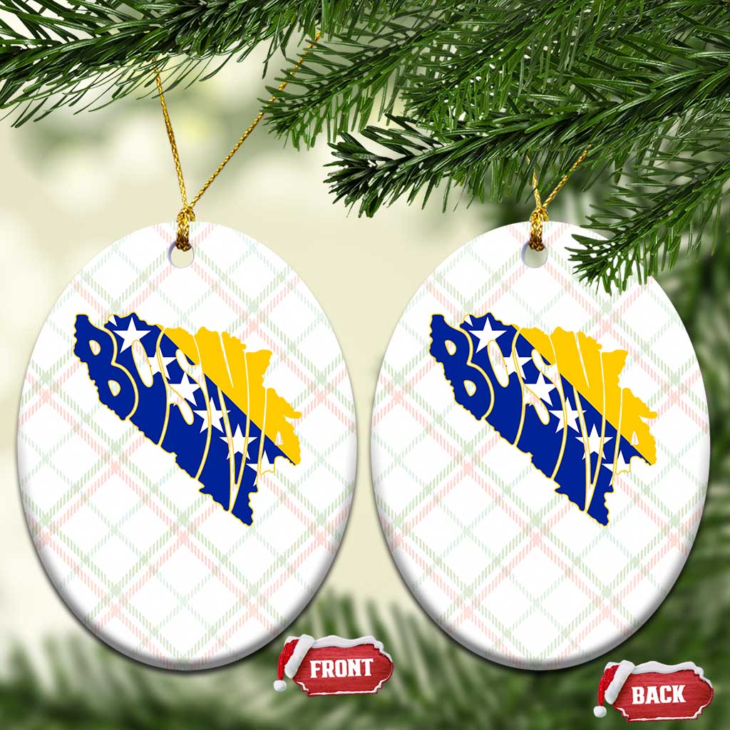 Bosnia And Herzegovina Word Art Map Ceramic Ornament Bosnian Pride Gift