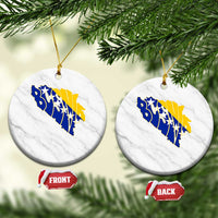 Bosnia And Herzegovina Word Art Map Ceramic Ornament Bosnian Pride Gift