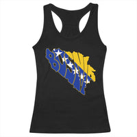 Bosnia And Herzegovina Word Art Map Racerback Tank Top Bosnian Pride Gift