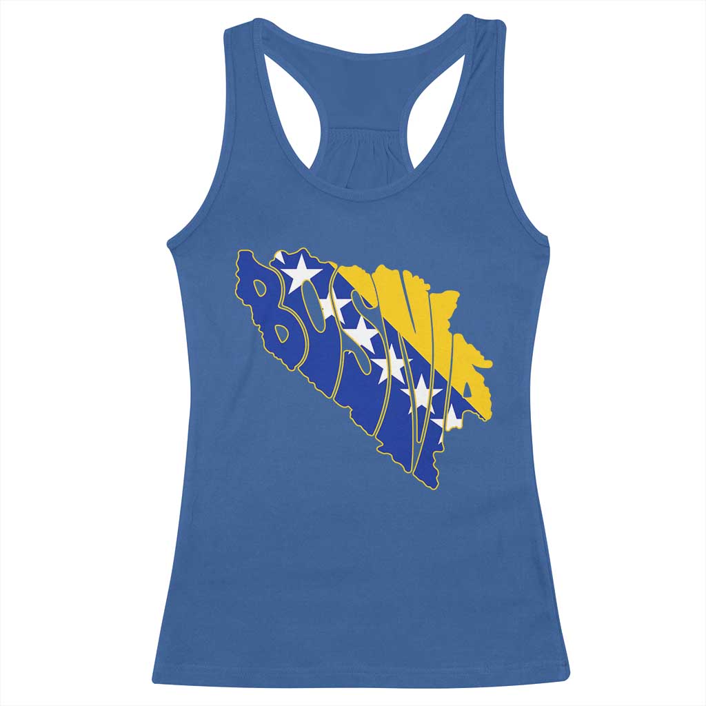 Bosnia And Herzegovina Word Art Map Racerback Tank Top Bosnian Pride Gift